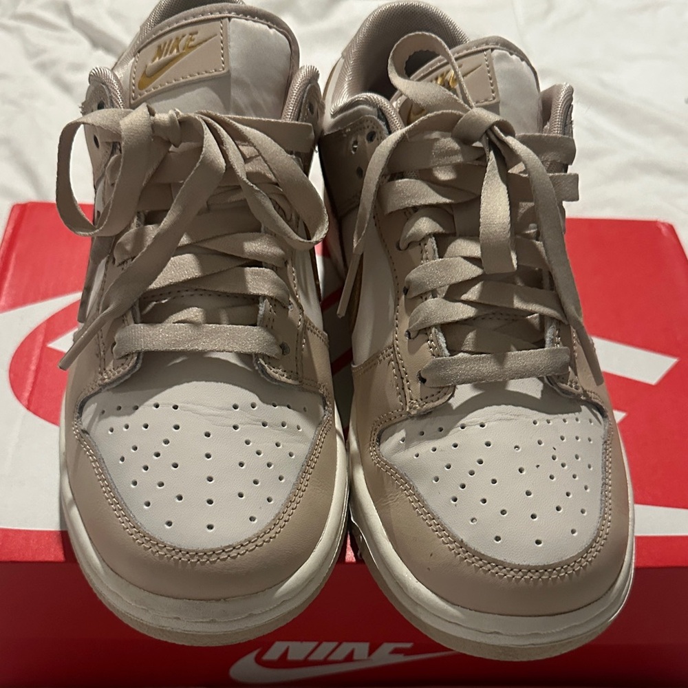 Nike Tan and White High-Top Sneakers